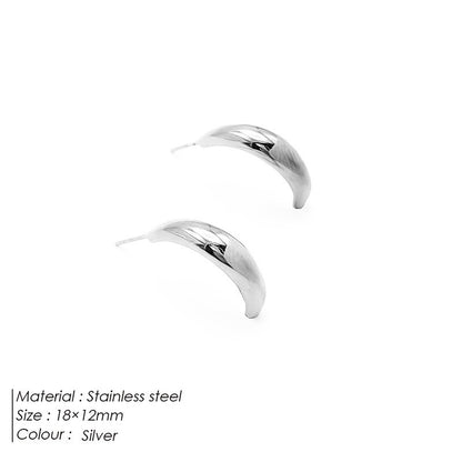 18K Vacuum Plating Titanium Steel Stainless Steel Female Stud Earrings-Jewearrings