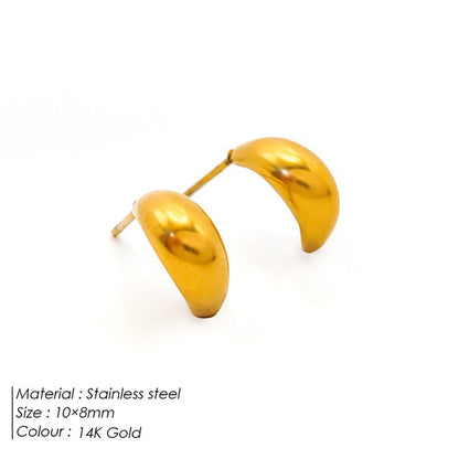 18K Vacuum Plating Titanium Steel Stainless Steel Female Stud Earrings-Jewearrings