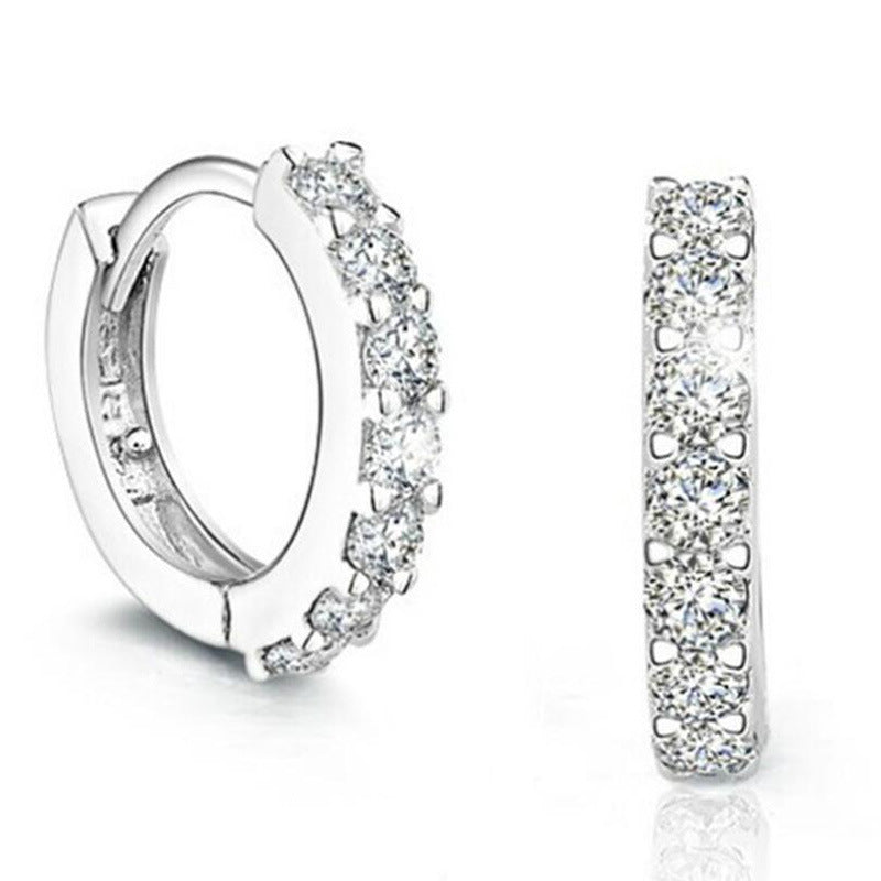 Women's Korean-style Diamond-embedded Gold-plated Ins Internet-famous Versatile Earrings-Jewearrings