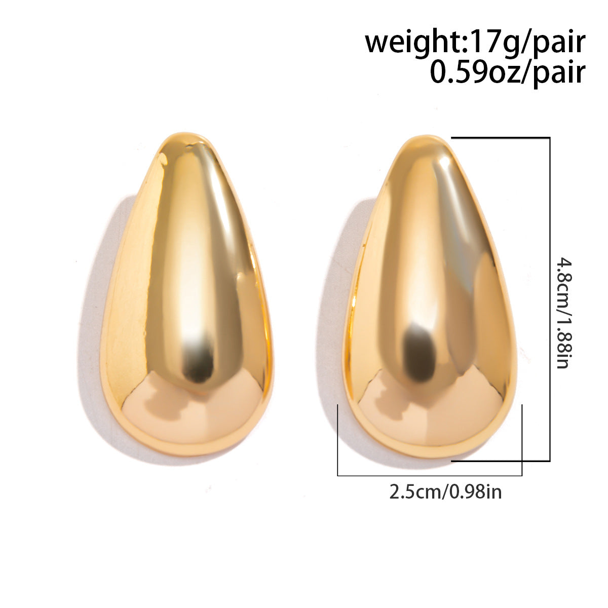 Design Glossy Water Drop Bean-shaped Stud Earrings Female-Jewearrings