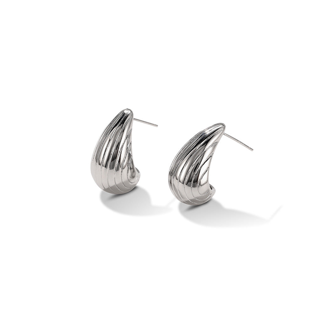 925 Silver Needle Simple Mini Drop-shaped Earrings-Jewearrings