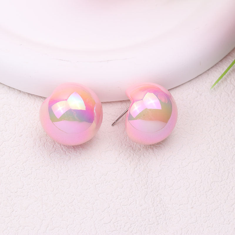 Summer Fashion Magic Color Bean-shaped Stud Earrings-Jewearrings