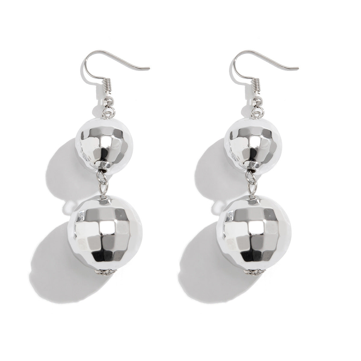 Disco Ball Lamp Round Beads Eardrops Stud Earrings Female Fashion-Jewearrings