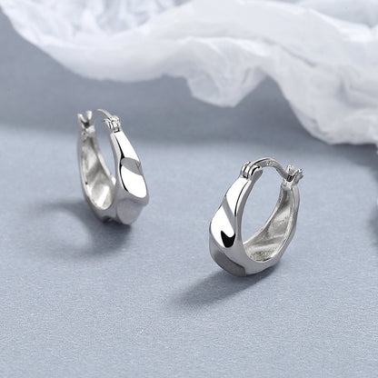 Women's Sterling Silver Mobius Strip Stud Earrings-Jewearrings