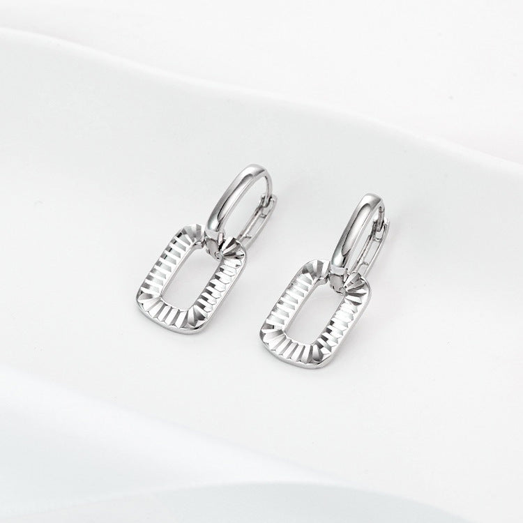 Sterling Silver Cube Sugar Stud Earrings Fashion Design-Jewearrings