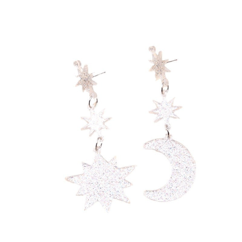 Star Moon Series Stud Earrings Europe And America Creative Acrylic-Jewearrings