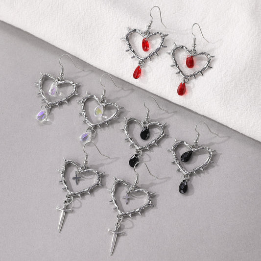 Fashion Handmade Thorn Cross Earrings For Women-Jewearrings