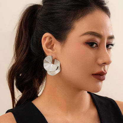 Design Glossy Water Drop Bean-shaped Stud Earrings Female-Jewearrings