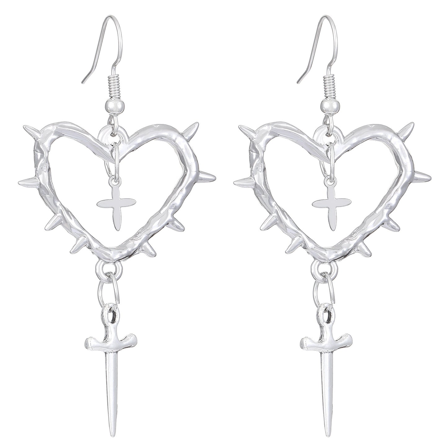 Fashion Handmade Thorn Cross Earrings For Women-Jewearrings