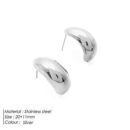 18K Vacuum Plating Titanium Steel Stainless Steel Female Stud Earrings-Jewearrings