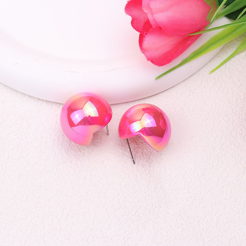 Summer Fashion Magic Color Bean-shaped Stud Earrings-Jewearrings