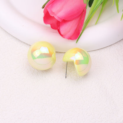 Summer Fashion Magic Color Bean-shaped Stud Earrings-Jewearrings