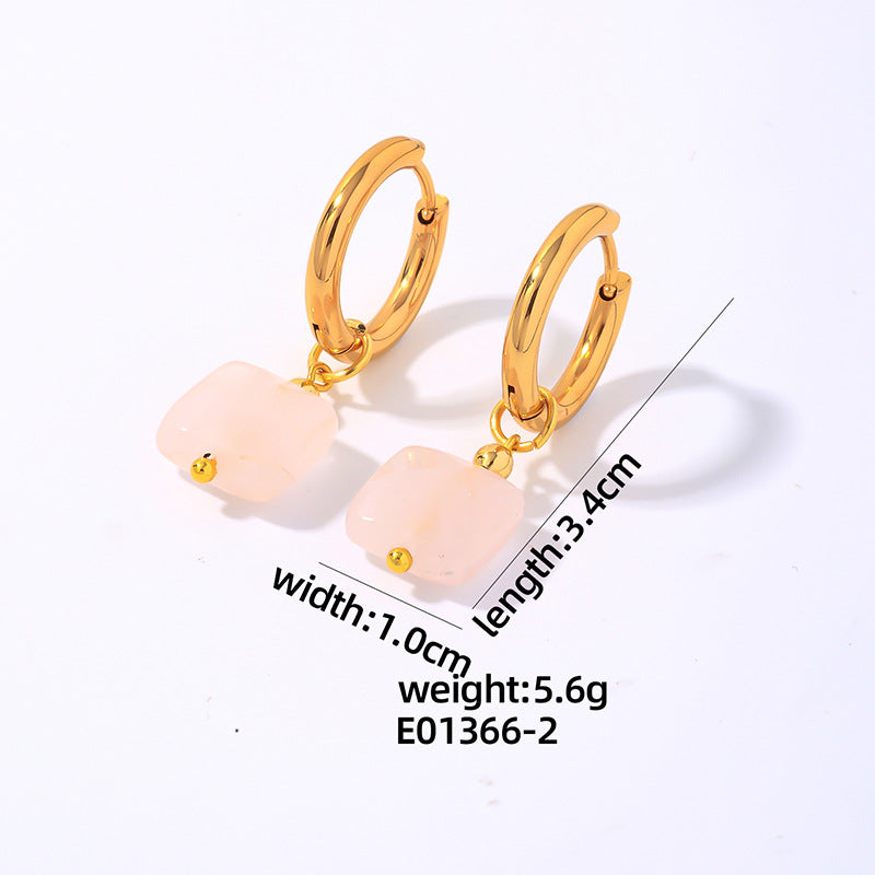 INS Style Fashion Square Earrings Gold Plated Ear Clip-Jewearrings