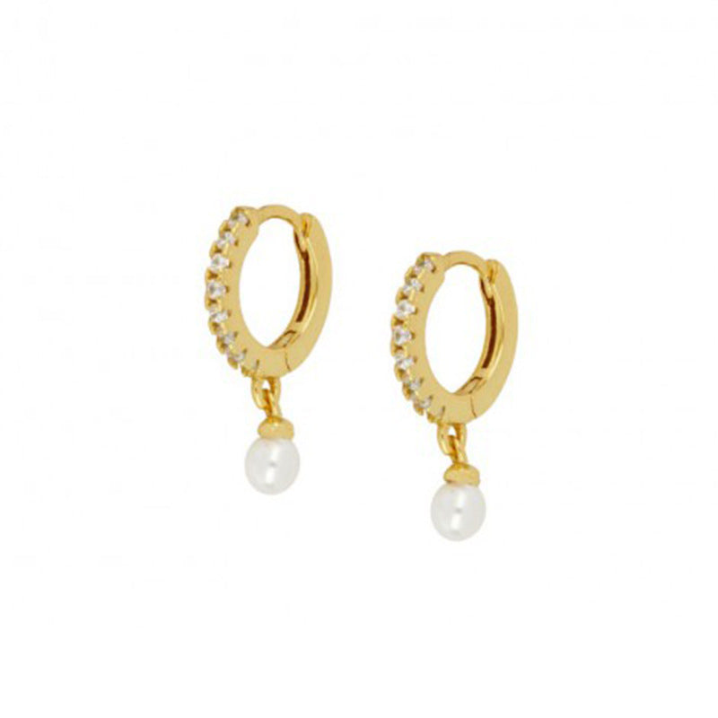 Sterling Silver Pearl Grace High-grade Thin Earrings-Jewearrings