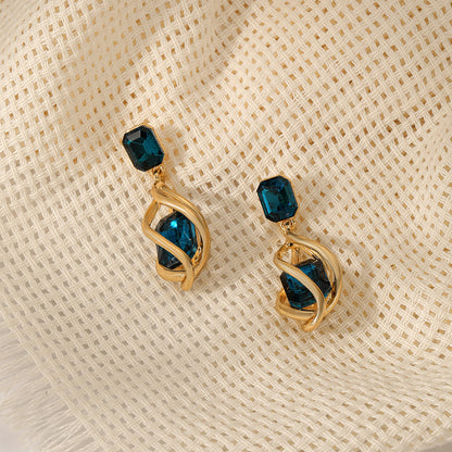 Retro Creative Fashion Emerald Women's Stud Earrings-Jewearrings