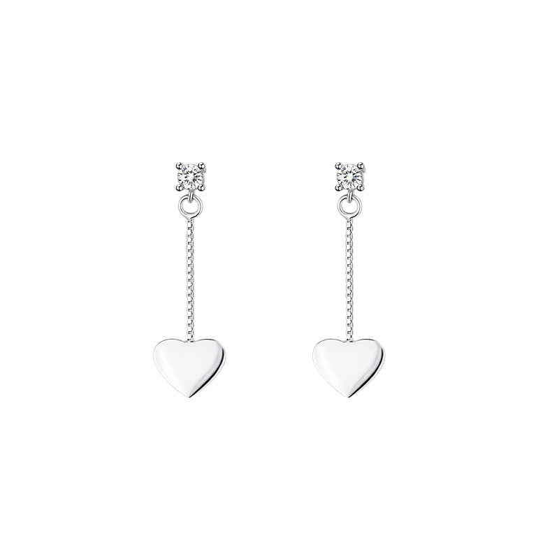 925 Loving Heart In Sterling Silver Light Luxury Stud Earrings For Women-Jewearrings