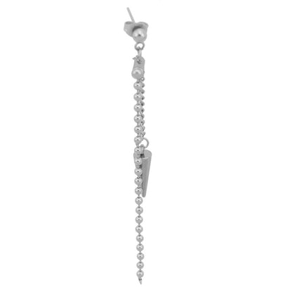 Stainless Steel Awl Bead Necklace Tassel Dangle Earrings-Jewearrings