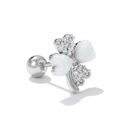 Colorful Opal Zircon Fashion Titanium Steel Stud Earrings-Jewearrings