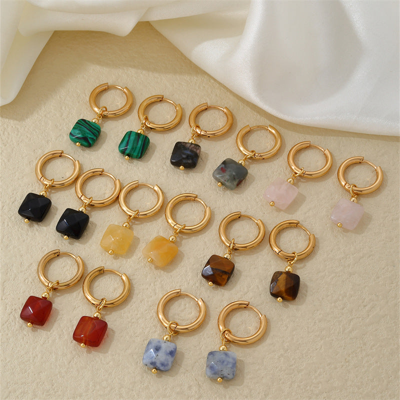 INS Style Fashion Square Earrings Gold Plated Ear Clip-Jewearrings