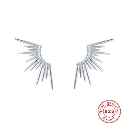 S925 Sterling Silver Personalized Line Sun Light Fashion Stud Earrings-Jewearrings