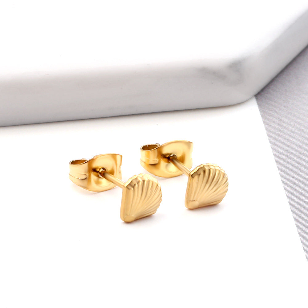 European And American New Ins Shell Stud Earrings Simple Fashion Commuter All-matching-Jewearrings