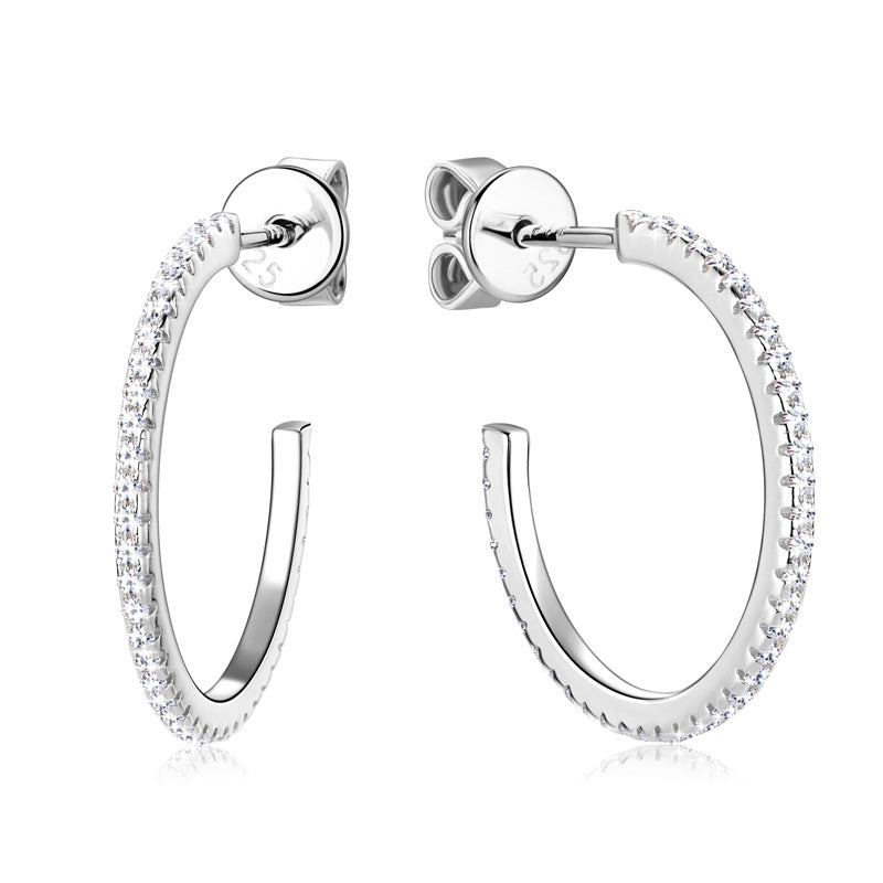 Women's Half-open Moissanite Earrings Straight Row-Jewearrings