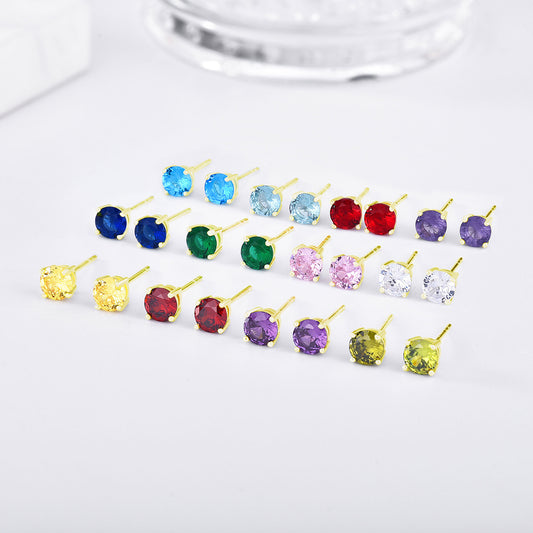 925 Sterling Silver High-grade Niche Zircon Stud Earrings-Jewearrings