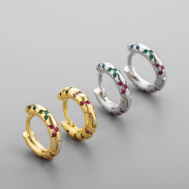 Women's Korean-style Diamond-embedded Gold-plated Ins Internet-famous Versatile Earrings-Jewearrings