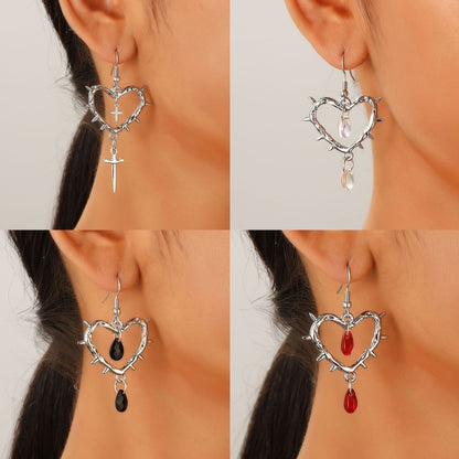 Fashion Handmade Thorn Cross Earrings For Women-Jewearrings