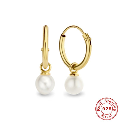 Sterling Silver Pearl Grace High-grade Thin Earrings-Jewearrings