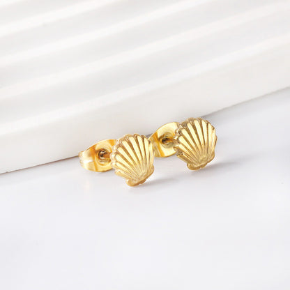 European And American New Ins Shell Stud Earrings Simple Fashion Commuter All-matching-Jewearrings