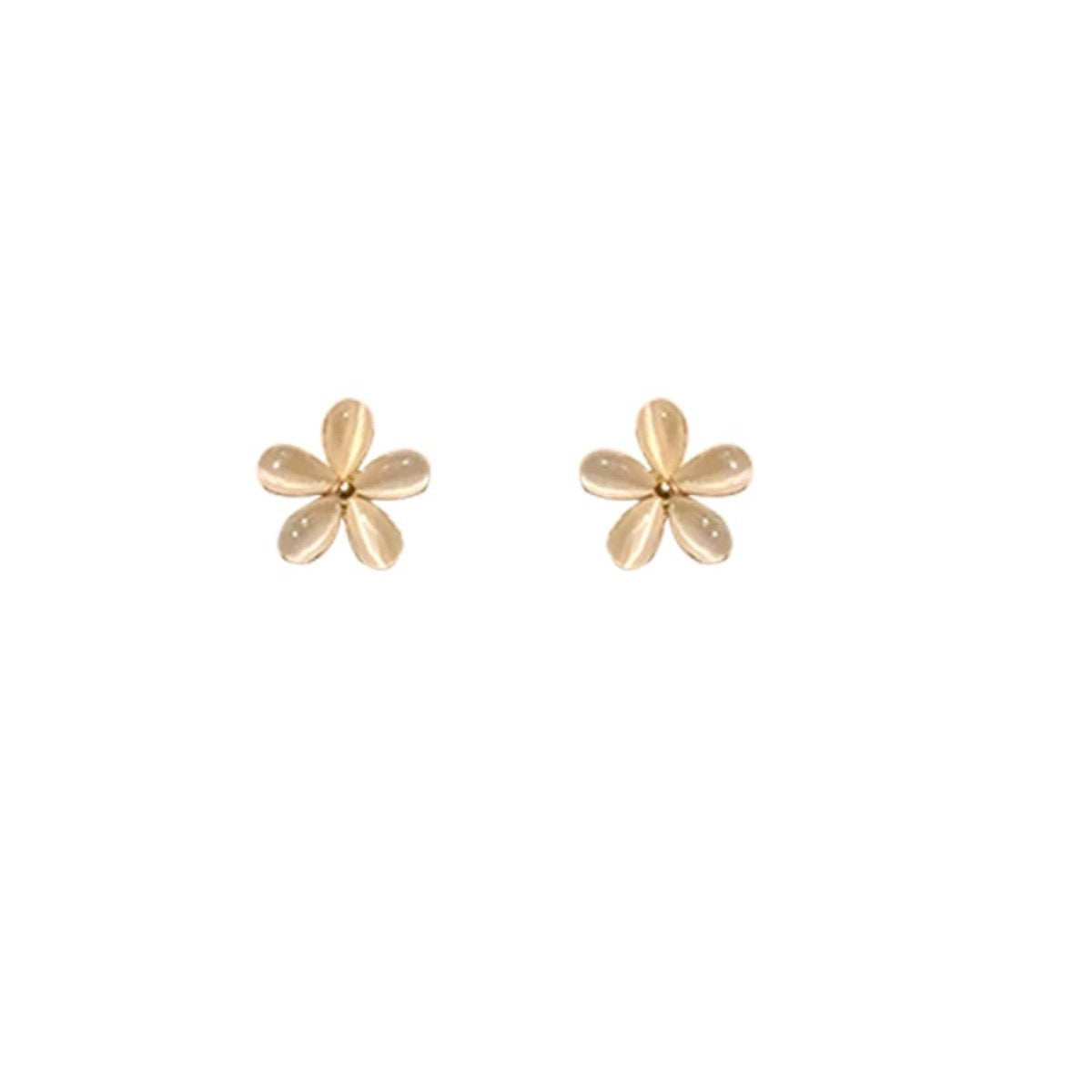 Small Opal Flower Stud Earrings Fashion Simple-Jewearrings