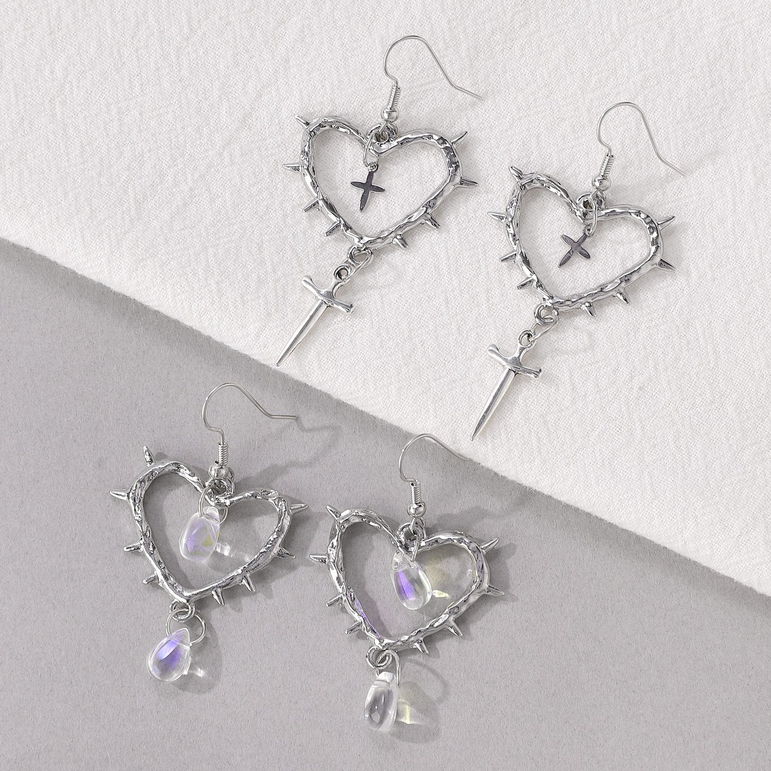 Fashion Handmade Thorn Cross Earrings For Women-Jewearrings