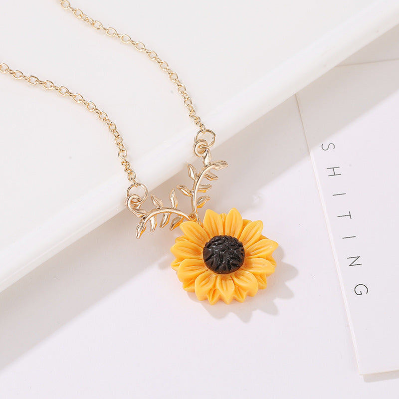 Pearl Sunflower Necklace And Earrings Set-Jewearrings