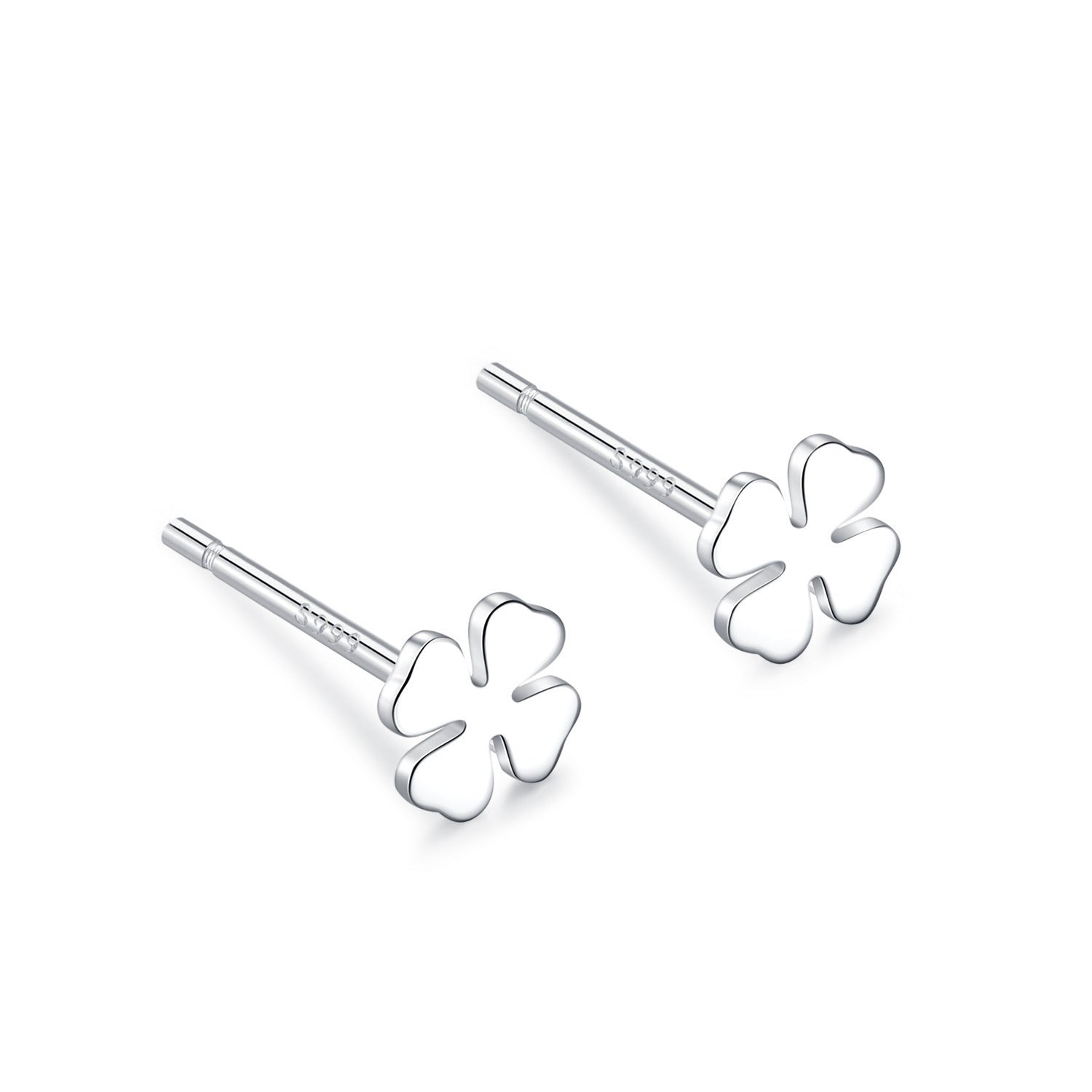 S999 Pure Silver Stud Earrings For Women Simple-Jewearrings