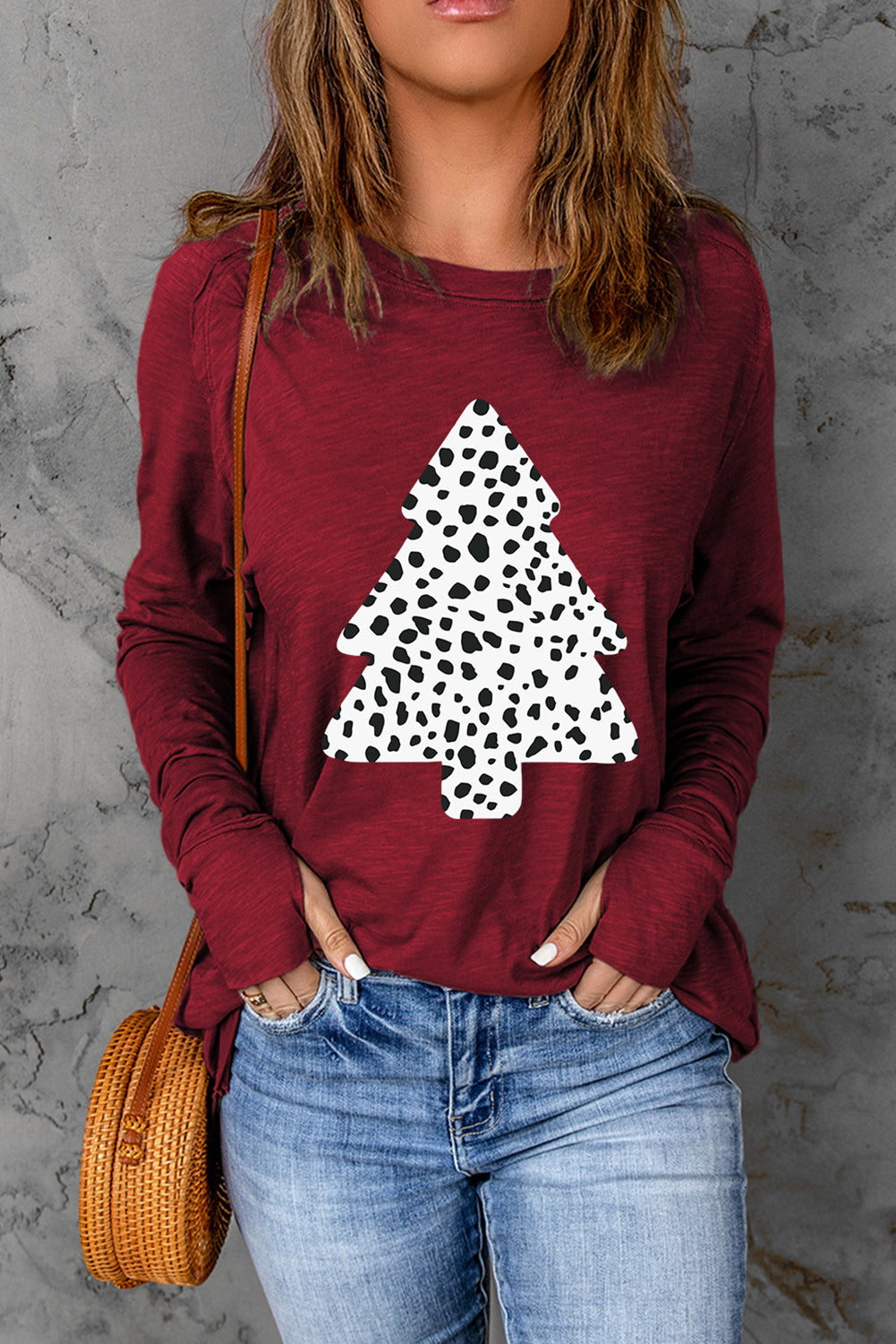 Christmas Tree Graphic Long Sleeve T-Shirt-Jewearrings