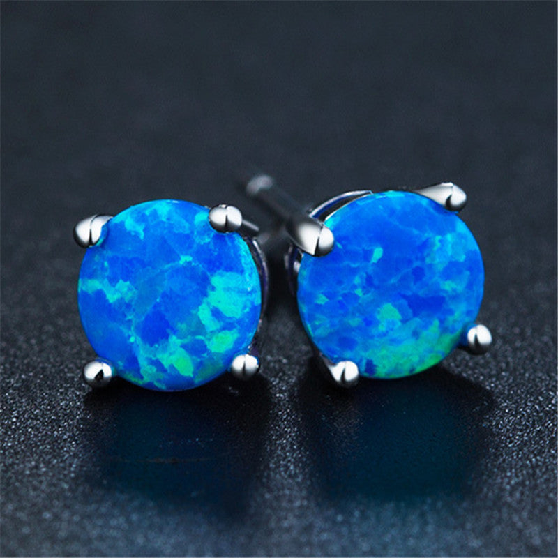 Opal Women's Stud Earrings Luxury Crown Shape-Jewearrings