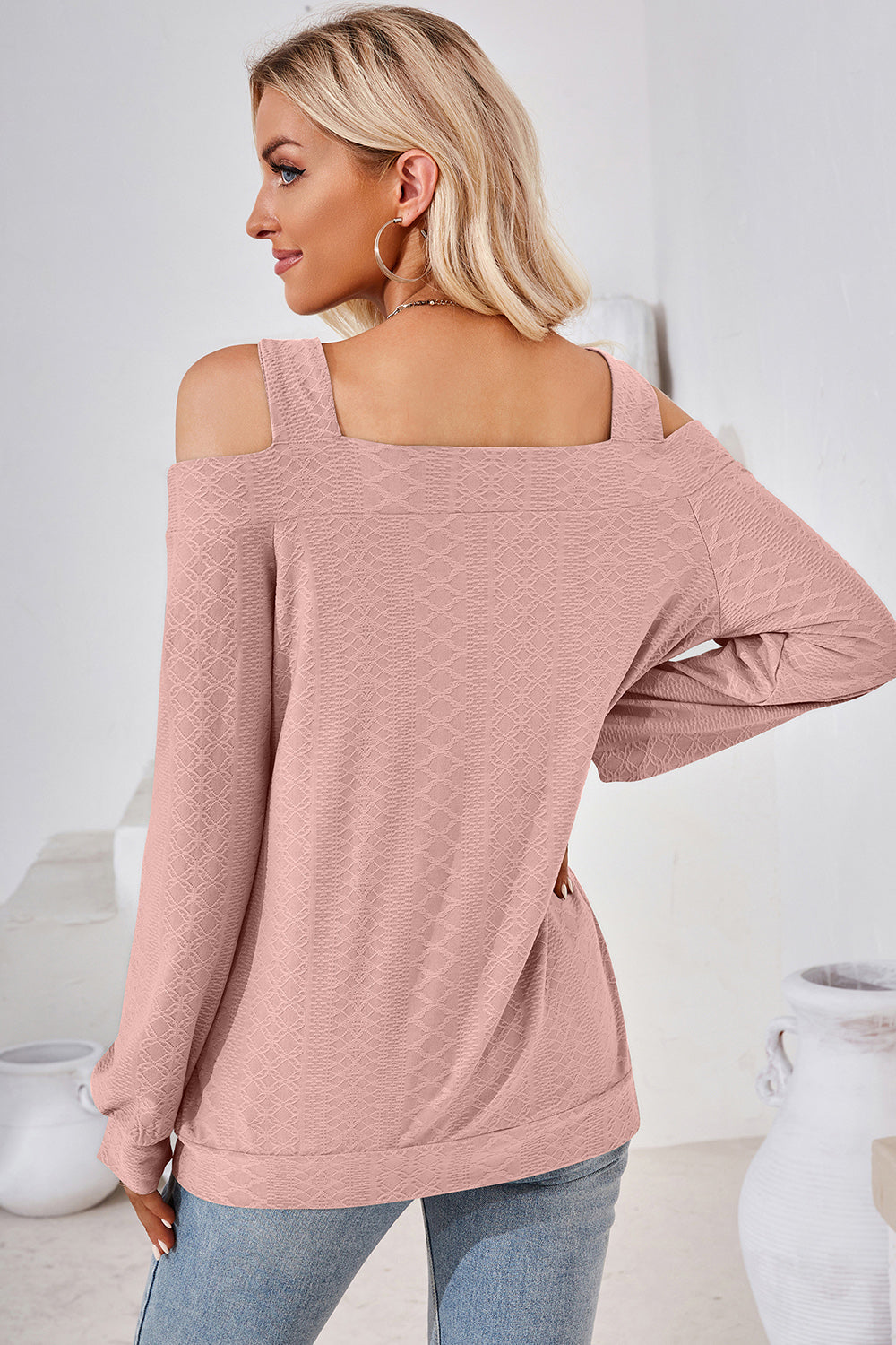 Cutout Square Neck Cold Shoulder T-Shirt-Jewearrings