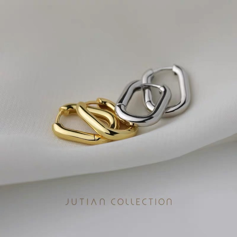 Trendy Unique Simple Metal Niche Ear Clip Studs Small Exquisite Geometric U-shaped Female Earrings-Jewearrings