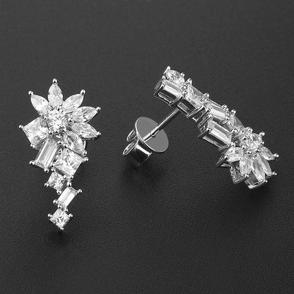 4428E Personality S925 Silver Inlaid 5A Zircon Simple Stud Earrings-Jewearrings