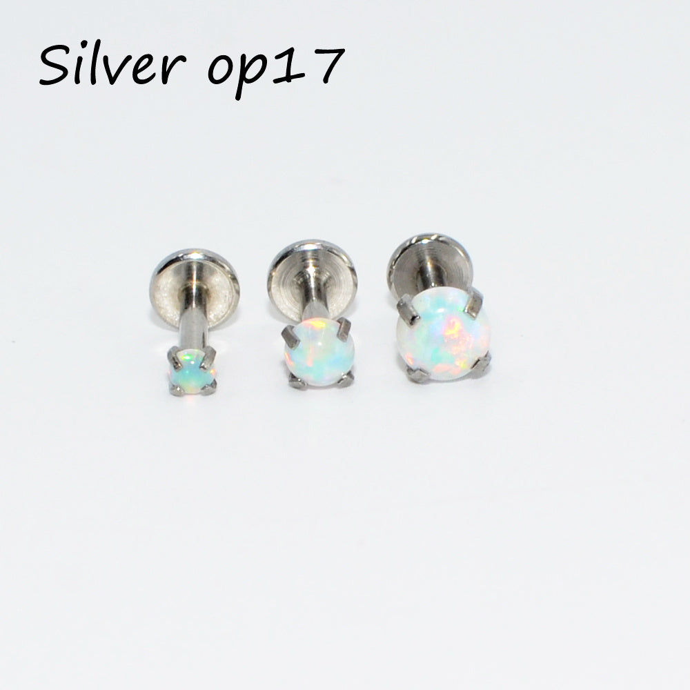 Stainless Steel Gold Flat Bottom Female Threaded Straight Lip Stud Earrings-Jewearrings