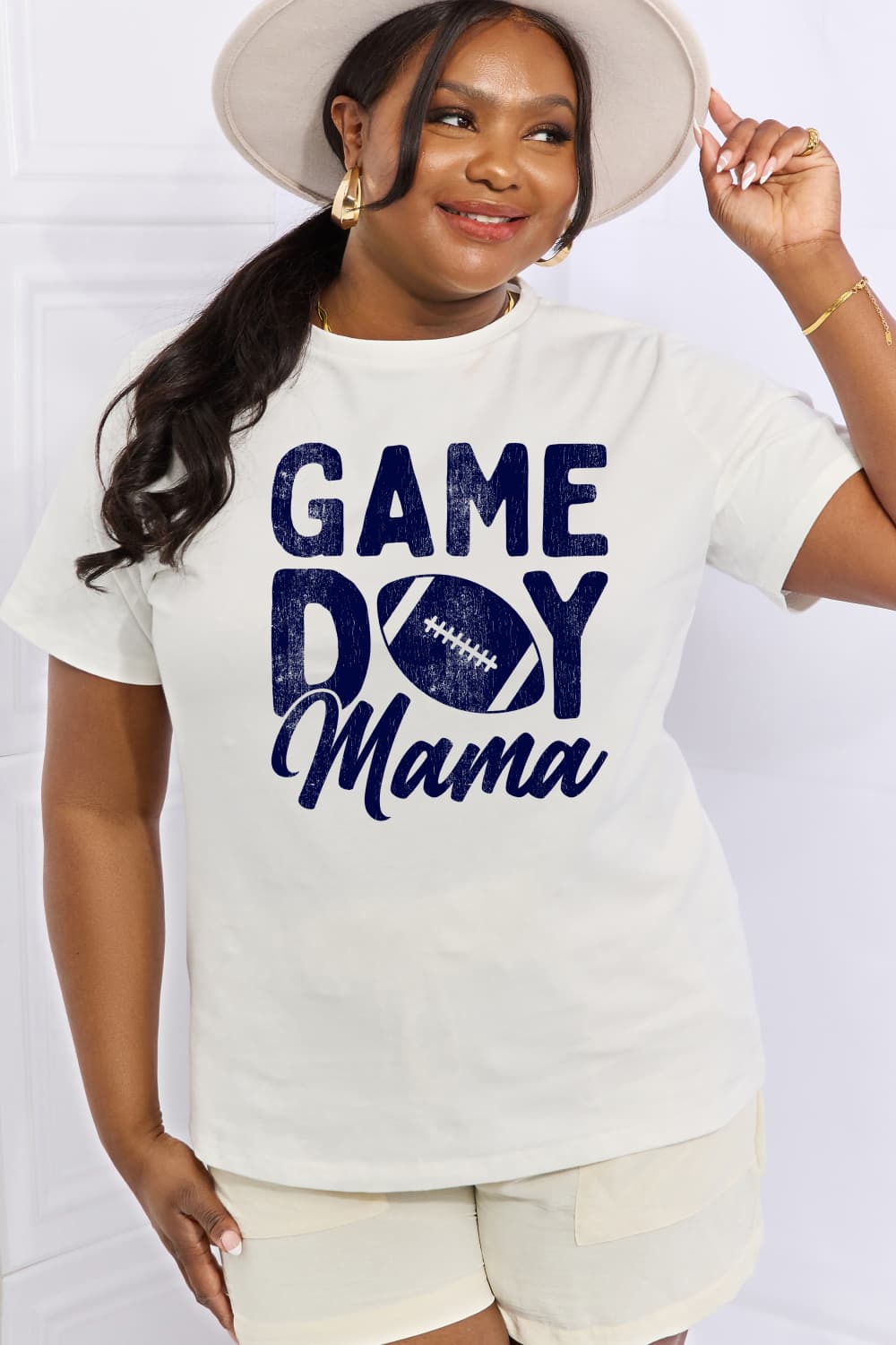 Simply Love Full Size GAMEDAY MAMA Graphic Cotton Tee-Jewearrings