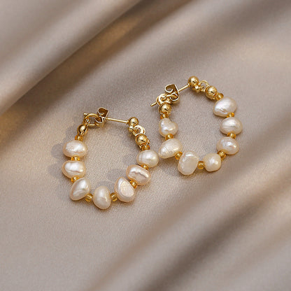 Women Fashion OL Baroque Pearl Earrings-Jewearrings