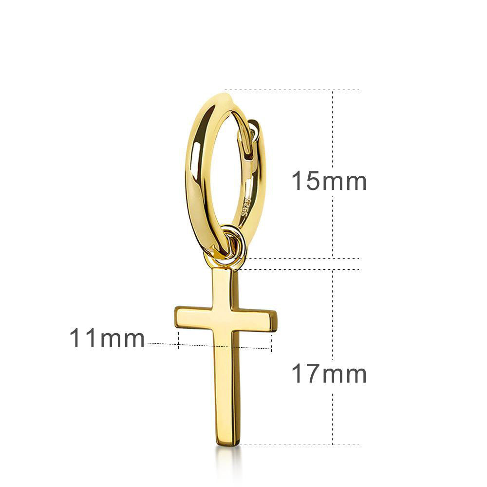 European And American Hot Style Small S925 Silver Cross Earrings-Jewearrings