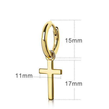 European And American Hot Style Small S925 Silver Cross Earrings-Jewearrings