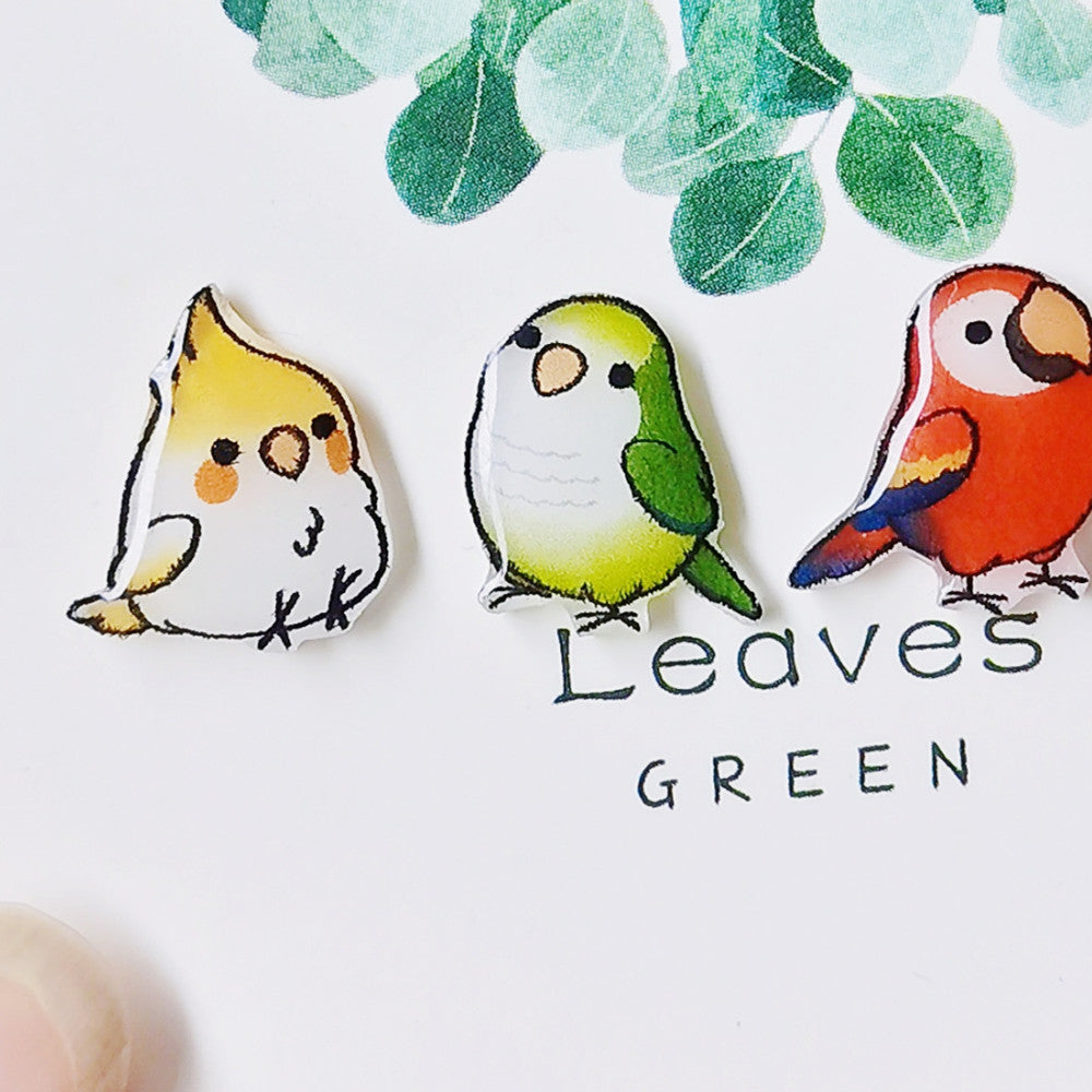 Sterling Silver Cartoon Cute Parrot Earrings-Jewearrings