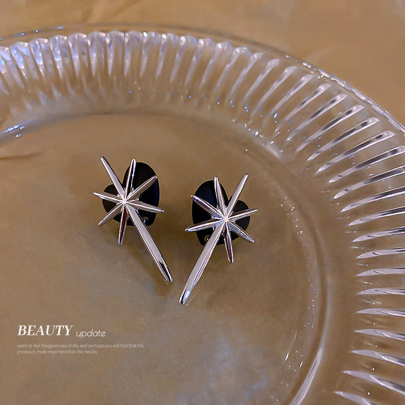 Silver Needle Lacquer Love Firework Design Earrings Cold Wind-Jewearrings