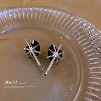 Silver Needle Lacquer Love Firework Design Earrings Cold Wind-Jewearrings