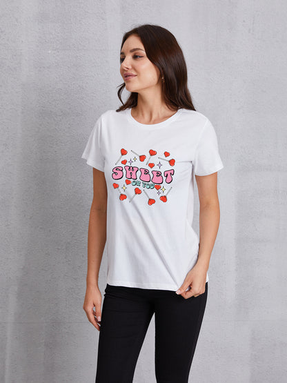 SWEET ON YOU Round Neck Short Sleeve T-Shirt-Jewearrings