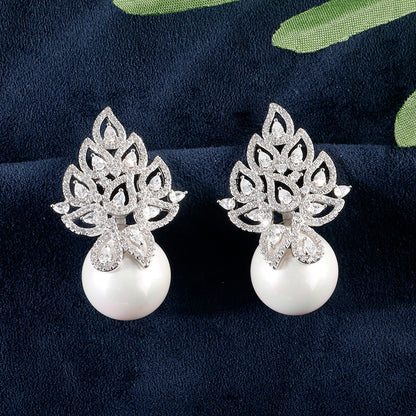 New Popular Style Pierced Hole Pattern Pearl Earrings Jewelry-Jewearrings